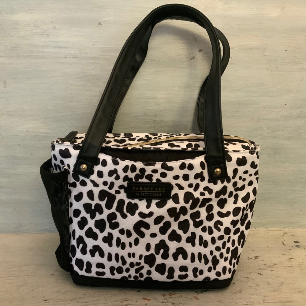 Dabney Lee by Arctic Zone Canvas Leopard Print Expandable Insulated Lunch Bag GC